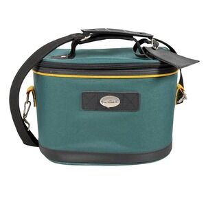Gloria Vanderbilt Vtg. Green Canvas Camera Bag Travel Vanity Case Shoulder Bag